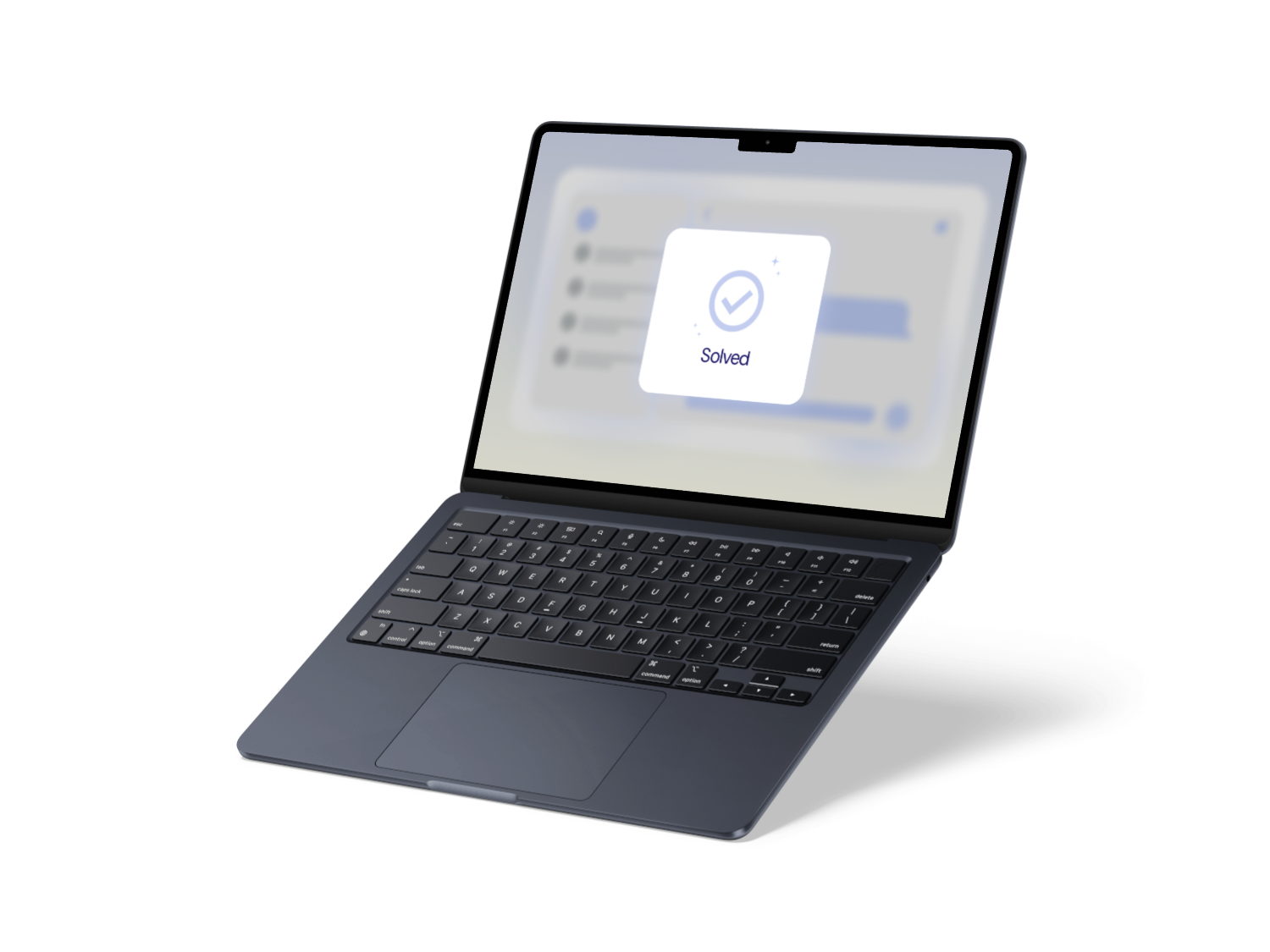 MacBook Air displaying iQ Technologies interface